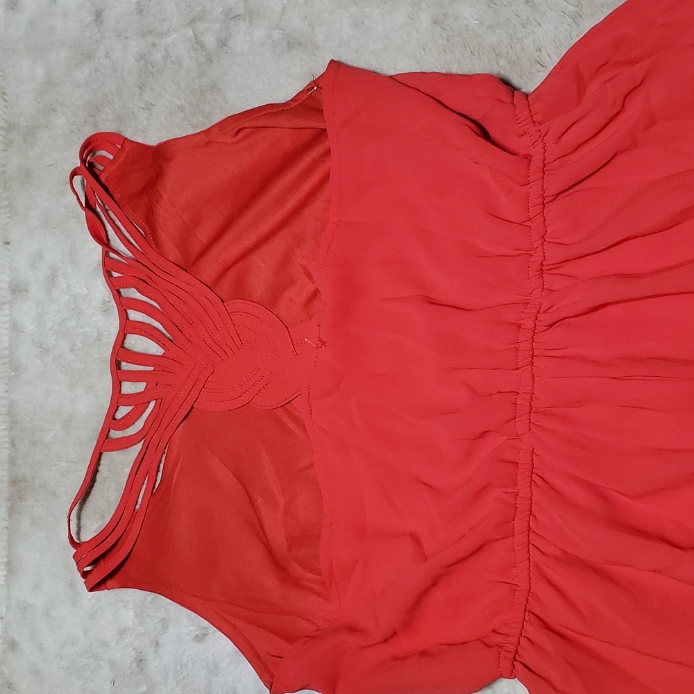 Love Tree Red Pink Back Detailed waist Accentuated Dress Size Small - Picture 6 of 6